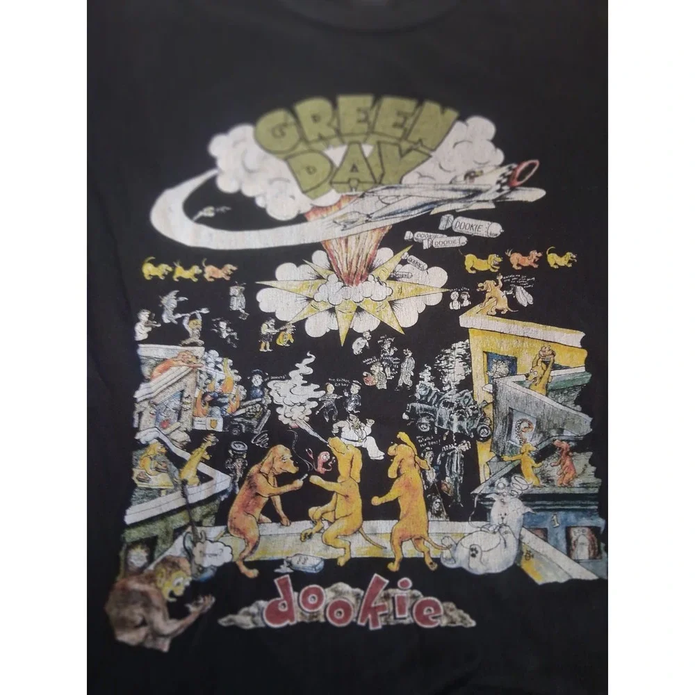 Green Day Dookie Album Cover Graphic T-Shirt Black Medium Short Sleeve Punk Rock
